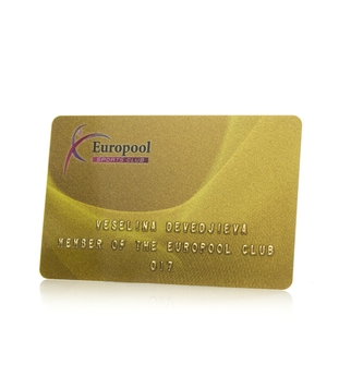 Club card with golden print and embossing | J Point Cards