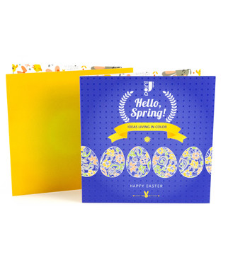 Easter greeting card with emboss varnish and stickers | J Point Plus
