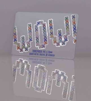 Carte en PVC transperant avec feuille d'argent  | J Point Cards
