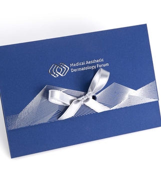Invitations with silver liquid metal foil and ribbon | J Point Plus