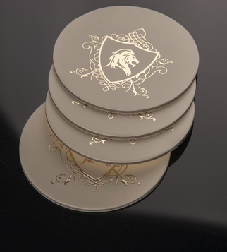 Coasters with golden liquid metal foil | J Point Plus
