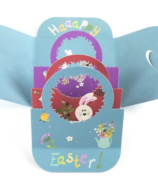 Easter card with laser cutting and embossed varnish | J Point Plus
