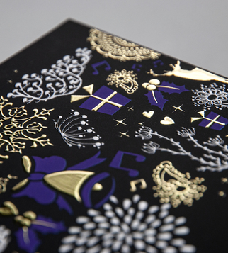 Christmas card with golden foil and digital UV varnish | J Point Plus