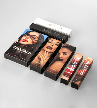 Опаковки и кутии за NL Beauty с кадифен ламинат и частичен UV лак | J Point Plus