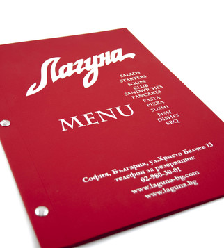 Red cardboard menu | J Point Plus
