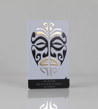 PVC card with gold, silver and black liquid foils | J Point Cards