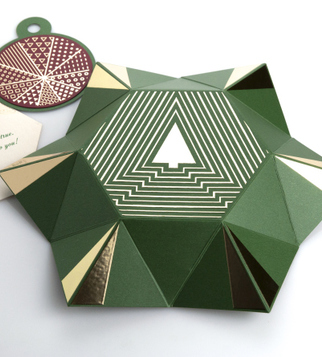Christmas card with golden foil and multi-fold | J Point Plus